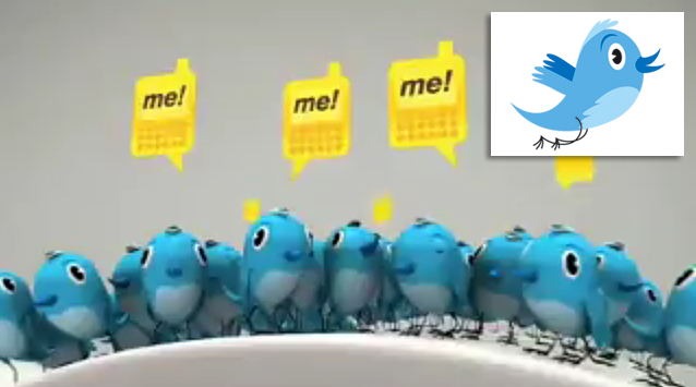 3D Twitter logo birds