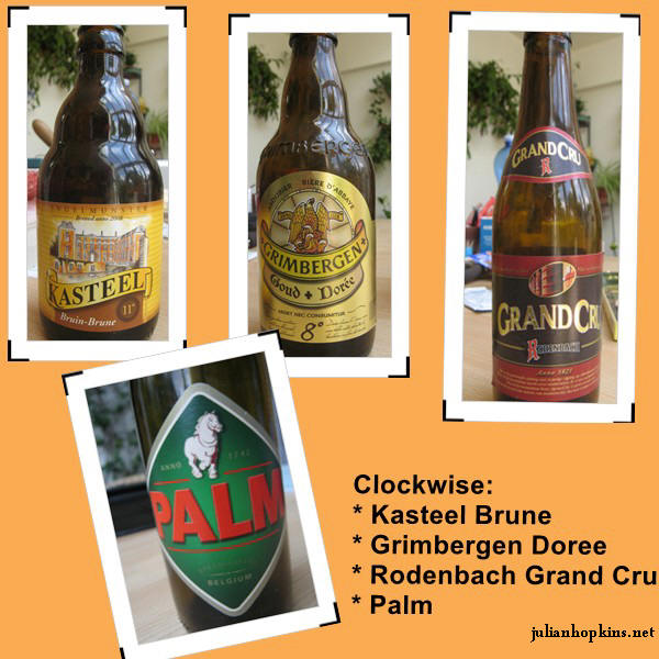 Belgian beers - Kasteel, Grimbergen, Rodenbach, Palm