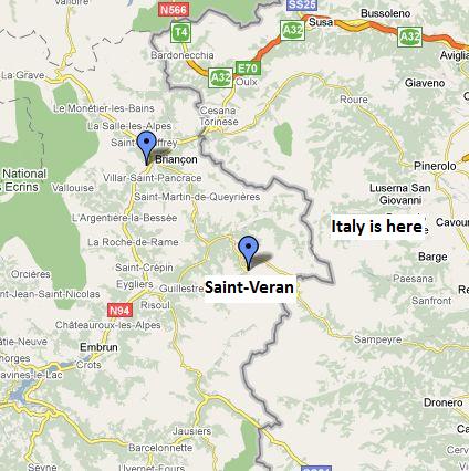 Saint Veran map, Hautes Alpes